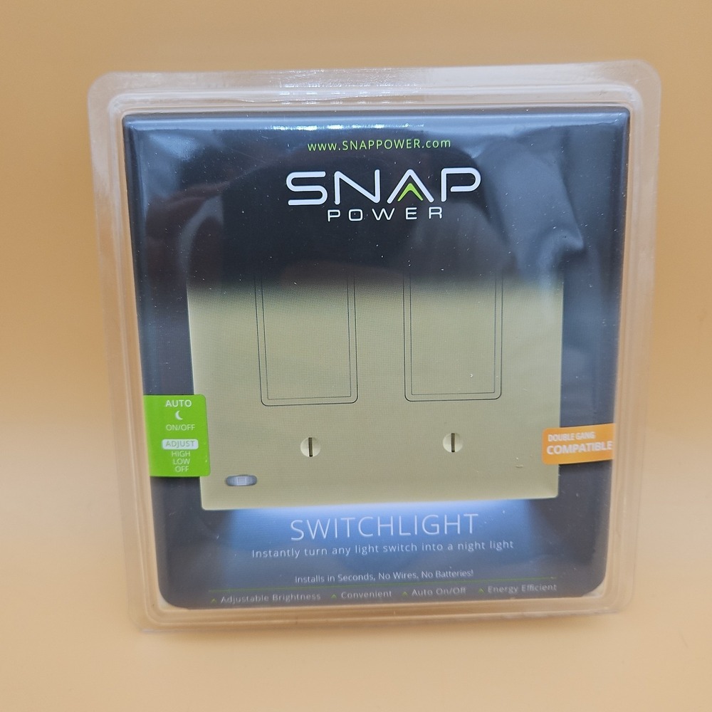 Snap Power Switch Light‎ Night Light Double Gang Beige Color Brand New